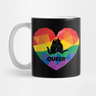 Hugging queer cats pride love Mug